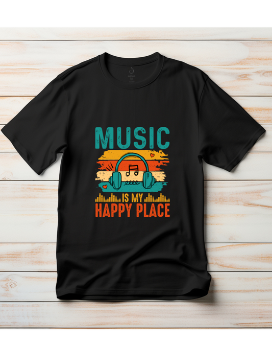 Music is my Happy Place Premium Half Sleeve T-Shirt