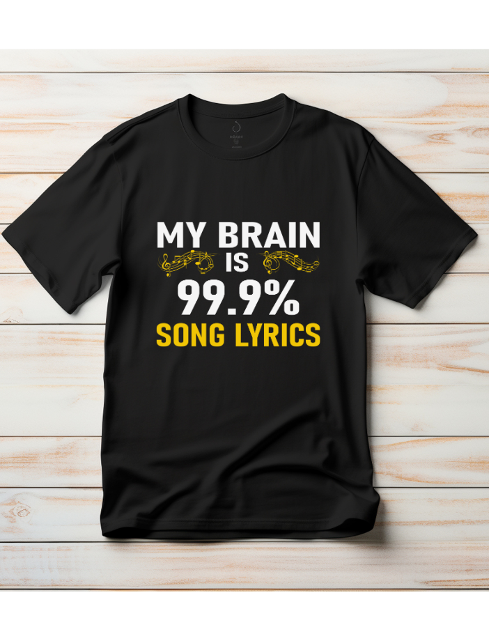 Brain is full of lyrics half sleeve premium T-Shirt