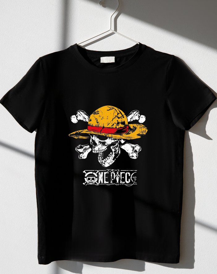 One Piece Anime Skull Half Sleeve T-Shirt