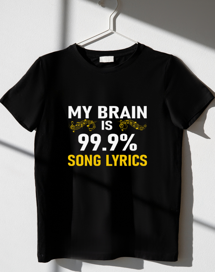 Brain is full of lyrics half sleeve premium T-Shirt