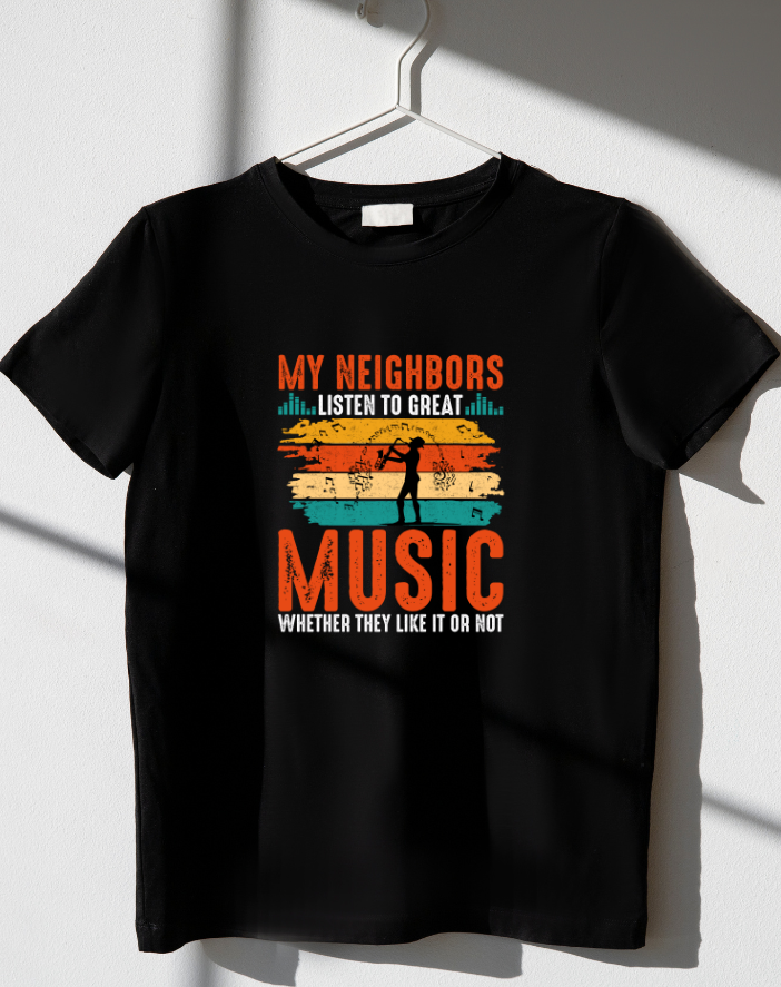 My Neighbours Likes My Music Half Sleeve Premium T-Shirt