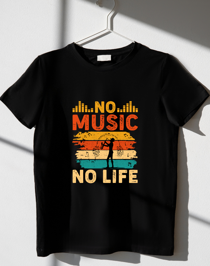 No Music No Life Half Sleeve Premium T-Shirt