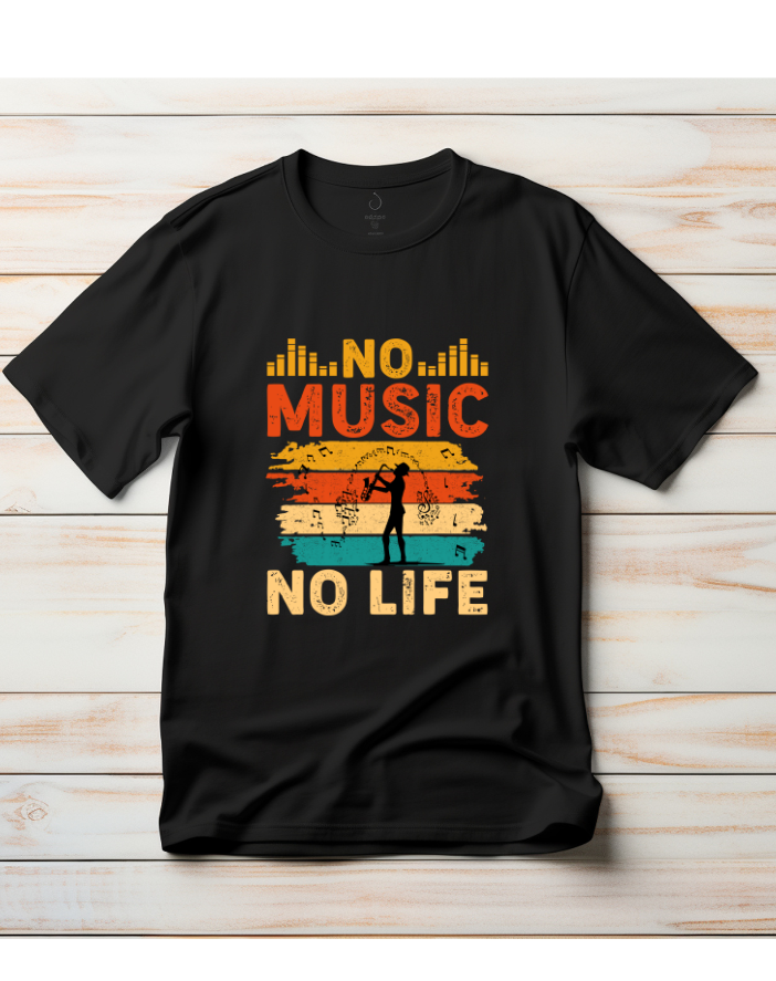 No Music No Life Half Sleeve Premium T-Shirt